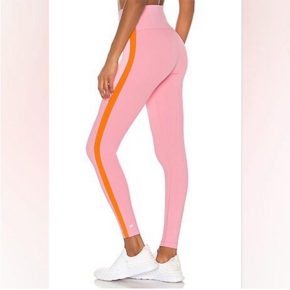 Splits59 Pink Leggings with Orange Stripe